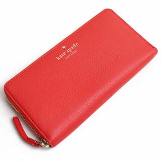 ケイトスペードニューヨーク(kate spade new york)のKate Spade ケイトスペード 長財布 ラウンドファスナー 赤系 オレンジ PWRU1801 レディース【中古】(財布)