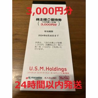 3000円分！USMH ユナイテッドスーパーマーケット マルエツ(ショッピング)