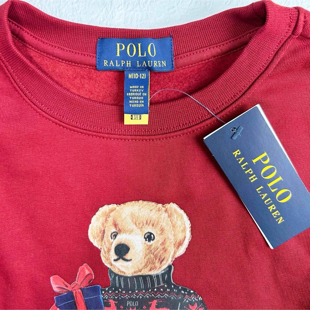 POLO RALPH LAUREN(ポロラルフローレン)の新作◆ラルフローレン ポロベアフリーススウェット えんじ M/150 キッズ/ベビー/マタニティのキッズ服男の子用(90cm~)(Tシャツ/カットソー)の商品写真