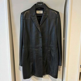 サンローラン(Saint Laurent)の美品　SAINT LAURENT PARIS　ラムレザー　コート　46(チェスターコート)