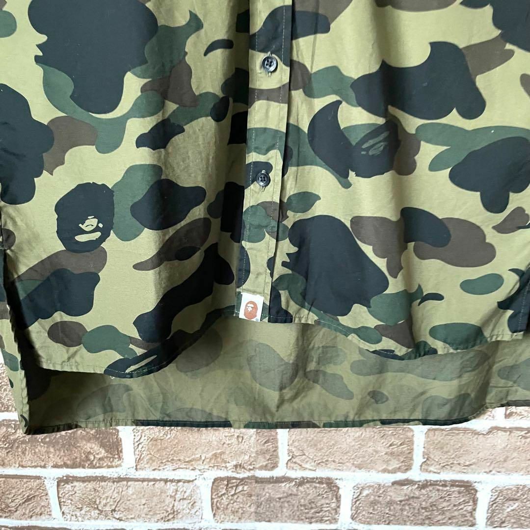 A BATHING APE(アベイシングエイプ)の【美品】アベイシングエイプ　カモフラージュシャツワンピース　チュニック　迷彩 レディースのトップス(シャツ/ブラウス(長袖/七分))の商品写真