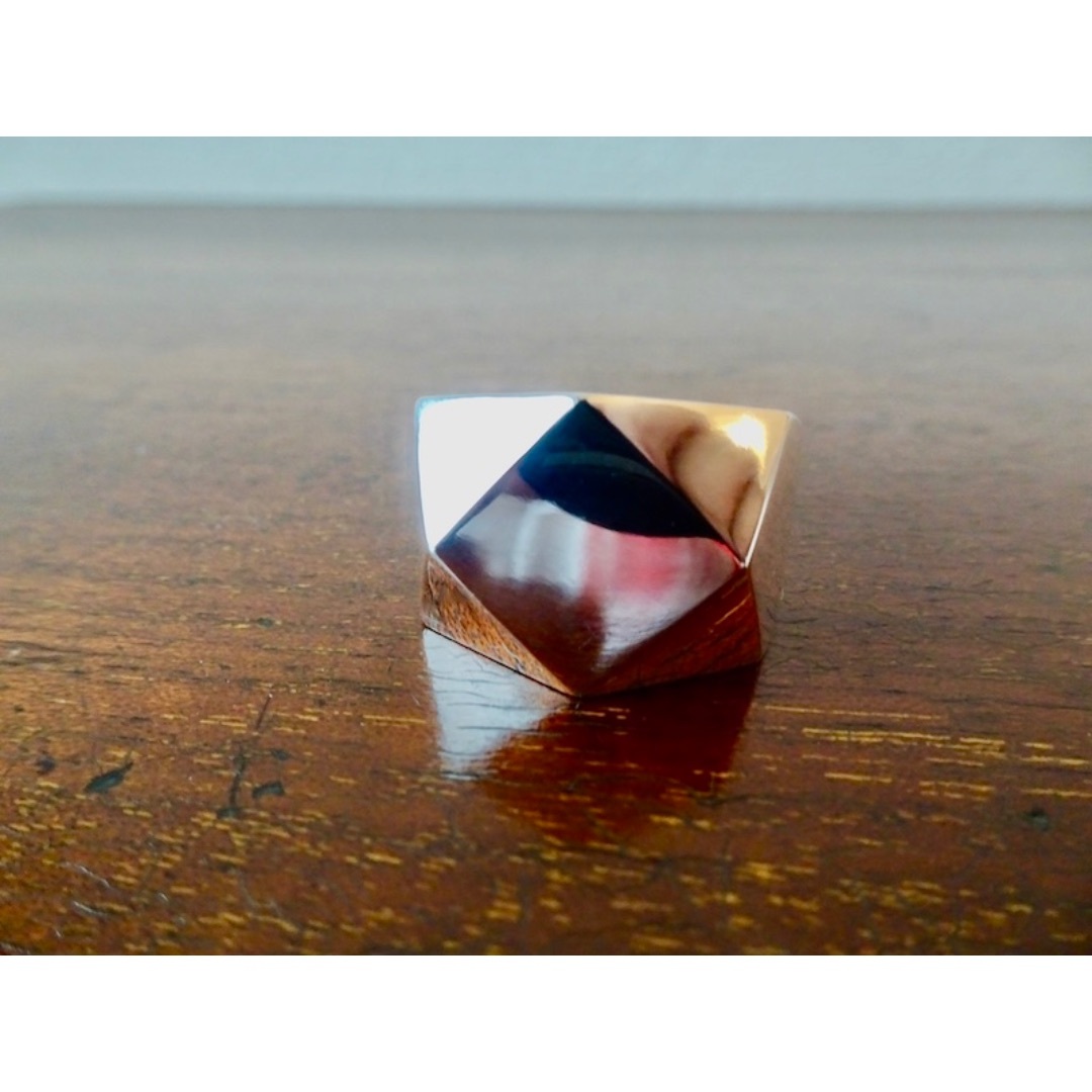 仁尾彫金『ブロックシルバーリング』ハンドメイド203