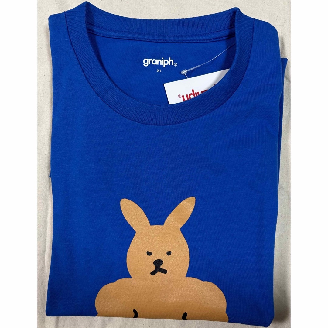 Design Tshirts Store graniph(グラニフ)のグラニフ　マッスルカンガルー　Tシャツ　XL  ブルー　キレテル メンズのトップス(Tシャツ/カットソー(半袖/袖なし))の商品写真