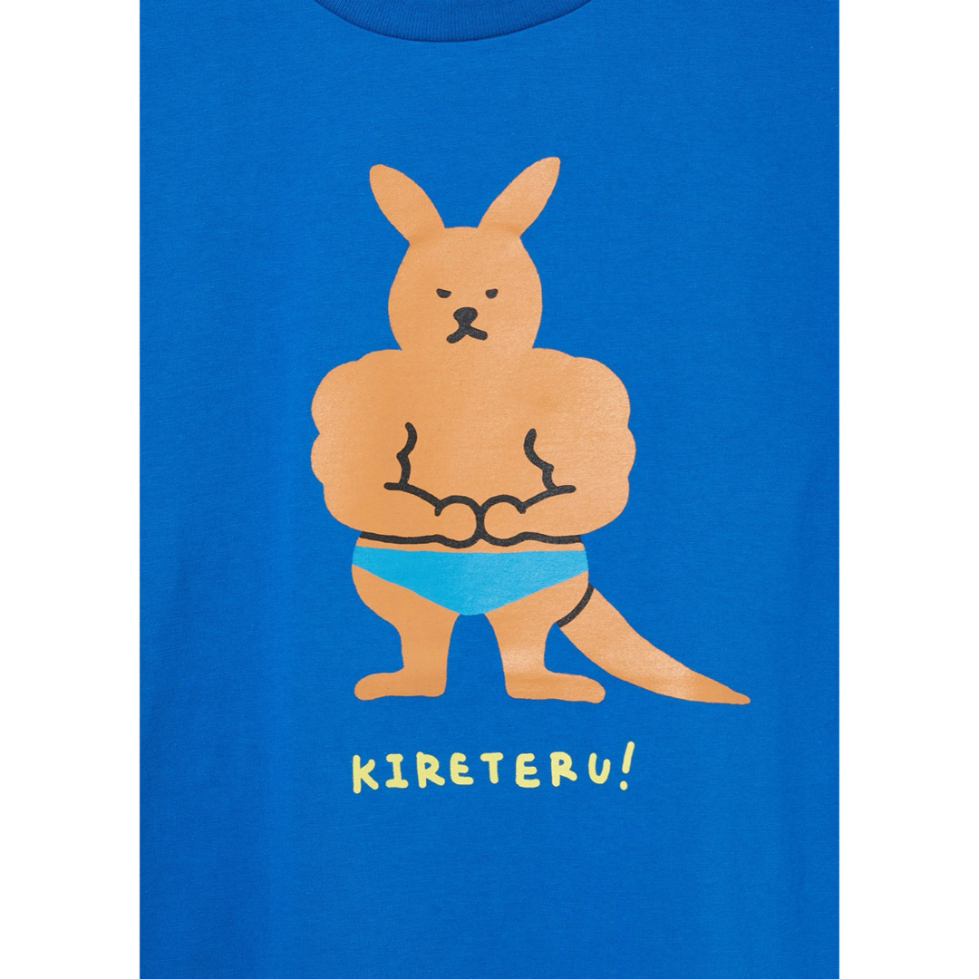 Design Tshirts Store graniph(グラニフ)のグラニフ　マッスルカンガルー　Tシャツ　XL  ブルー　キレテル メンズのトップス(Tシャツ/カットソー(半袖/袖なし))の商品写真