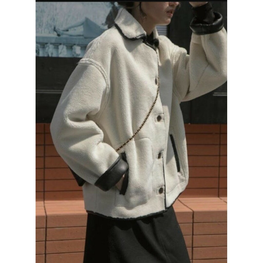 新品 タグ付き FASHIRU ファシル ボアブルゾン レディースのジャケット/アウター(ブルゾン)の商品写真