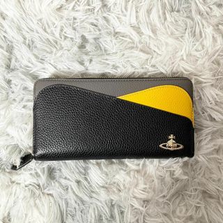 ヴィヴィアンウエストウッド(Vivienne Westwood)の【Vivienne Westwood】長財布 イエローブラック 55vv357(財布)