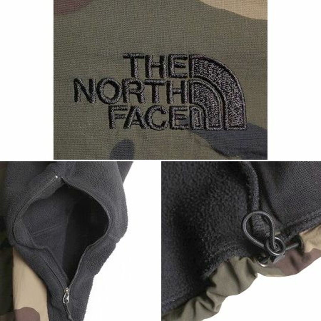 THE NORTH FACE(ザノースフェイス)のノースフェイス 迷彩 フード付き デナリ ジャケット メンズ L / 古着 The North Face フリース パーカー ジャンパー ブルゾン カモフラ 黒 メンズのジャケット/アウター(ブルゾン)の商品写真