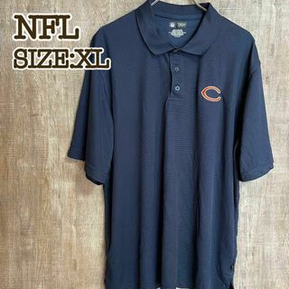 NFL シカゴ・ベアーズ ポロシャツ ネイビー XL ワンポイントロゴの通販