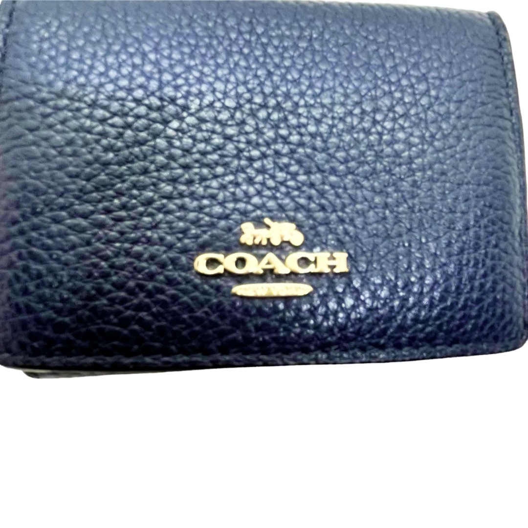 COACH コーチ オリガミ スモール トライフォールド ウォレット ネイビー