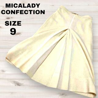 MICALADY ミカレディ 膝丈スカート  ニット素材　Mサイズ　美品オシャレ(ひざ丈スカート)