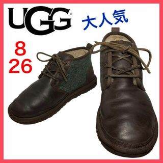 アグ(UGG)の★激レア★アグ　ニューメル　チャッカブーツ　レースアップ　ムートン　コンビ　26(ブーツ)