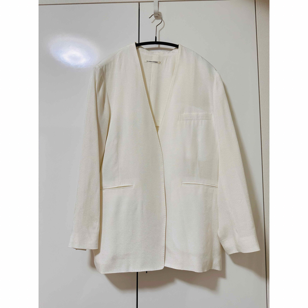 martinique(マルティニーク)の【最終価格】CURRENTAGE/No Color Jacket ホワイト レディースのジャケット/アウター(ノーカラージャケット)の商品写真