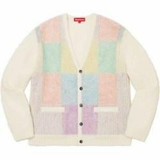 シュプリーム(Supreme)のSupreme Brushed Grid Cardigan White L(カーディガン)