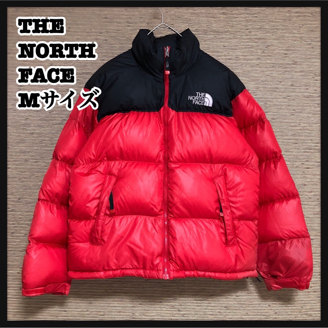 THE NORTH FACE(ザノースフェイス)のノースフェイス】ダウンジャケット　ヌプシ700　ブラックレッド　ワンポイント4K メンズのジャケット/アウター(ダウンジャケット)の商品写真