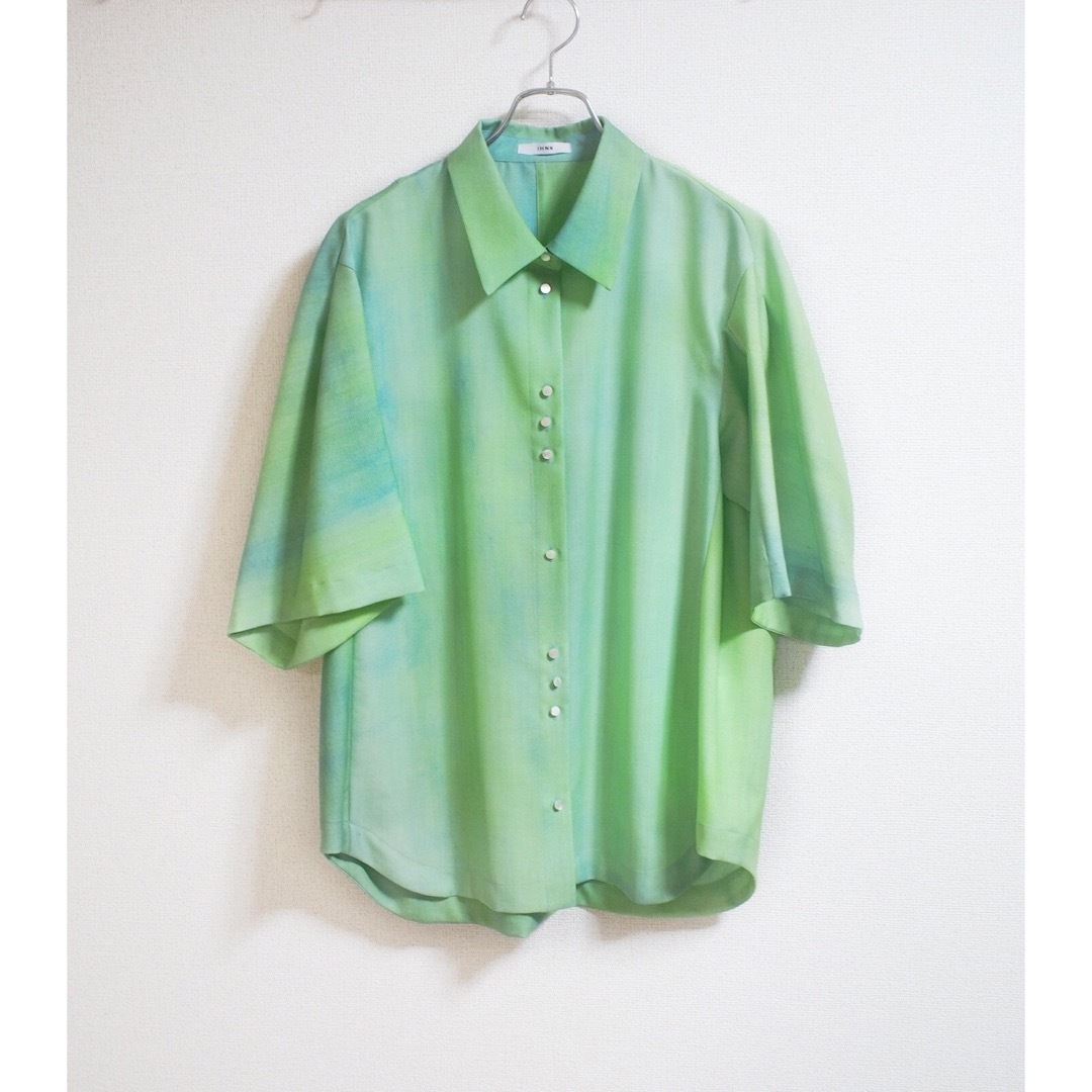 【IHNN】2023ss Gradation wool shirtトップス