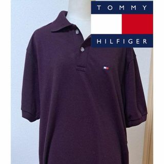 tommy トミー　ポロシャツ　Tシャツ 半袖 ブランド 紫　XL シャツ(Tシャツ/カットソー(半袖/袖なし))