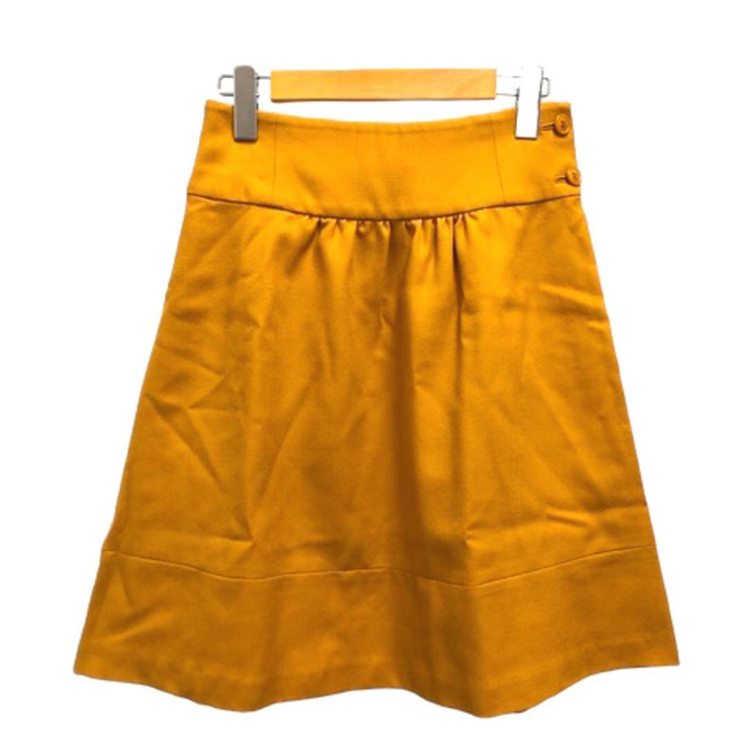 SLOBE IENA(スローブイエナ)のSLOBE IENA  スカート フレア ウール 膝丈 無地 36 黄 イエロー レディースのスカート(ミニスカート)の商品写真