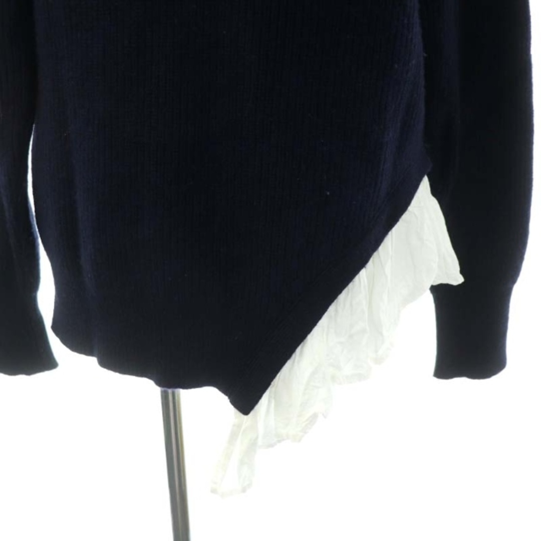 BARNYARDSTORM(バンヤードストーム)のバンヤードストーム アシメ フリル ニット セーター 長袖 0 紺 ネイビー レディースのトップス(ニット/セーター)の商品写真
