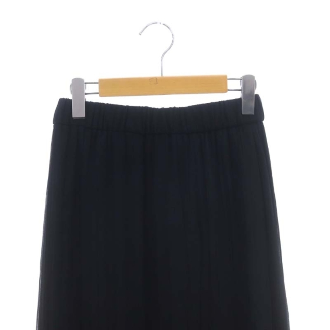 tiara(ティアラ)のティアラ Tiara ランダムプリーツ シアーティアードスカート ロング 黒 レディースのスカート(ロングスカート)の商品写真