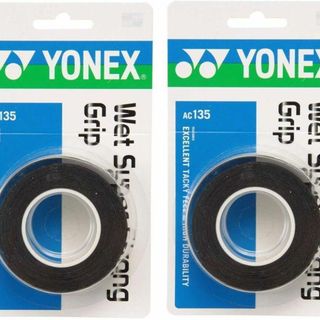 ヨネックス(YONEX)のヨネックス　ウェットスーパーストロンググリップAC135［3本入］ブラック×2個(バドミントン)