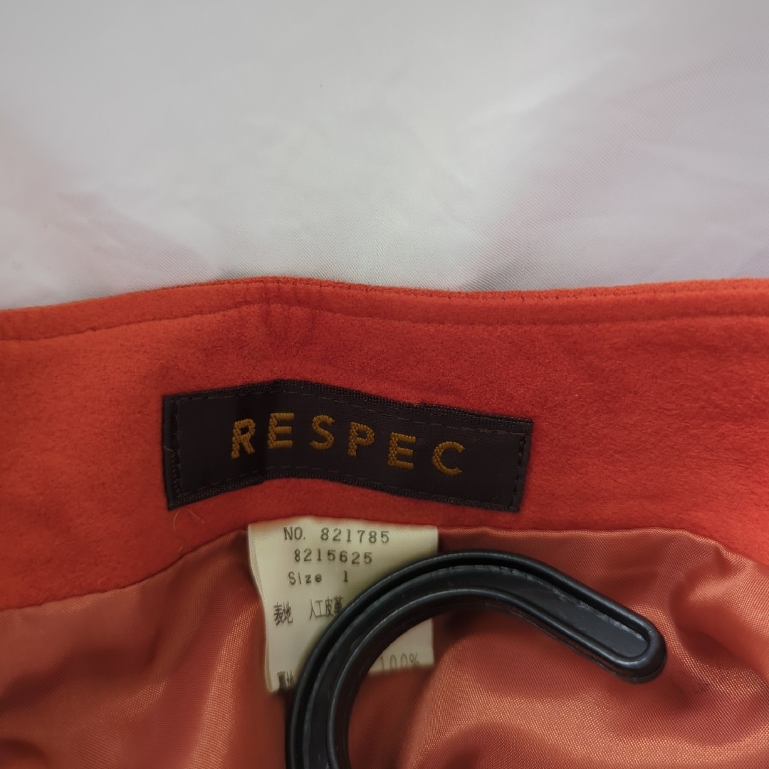 オレンジスエ−ド風フレアスカート レディースのスカート(ひざ丈スカート)の商品写真