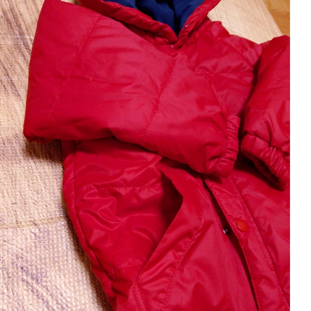 ジャケット　レッド　フード　裏フリース　130 キッズ/ベビー/マタニティのキッズ服男の子用(90cm~)(ジャケット/上着)の商品写真
