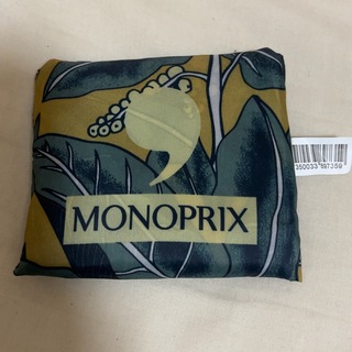 　モノプリ エコバッグ  MONOPRIX 植物柄　パリ 定番　人気　収納袋一体(エコバッグ)