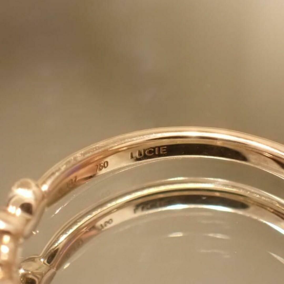 LUCIE K18PG 0.137ctハートパヴェソリティアリング　ルシエ レディースのアクセサリー(リング(指輪))の商品写真