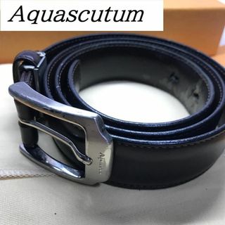 アクアスキュータム(AQUA SCUTUM)の★アクアスキュータム★ 人気 ブランド ベルト ロゴ入り ブラック(ベルト)