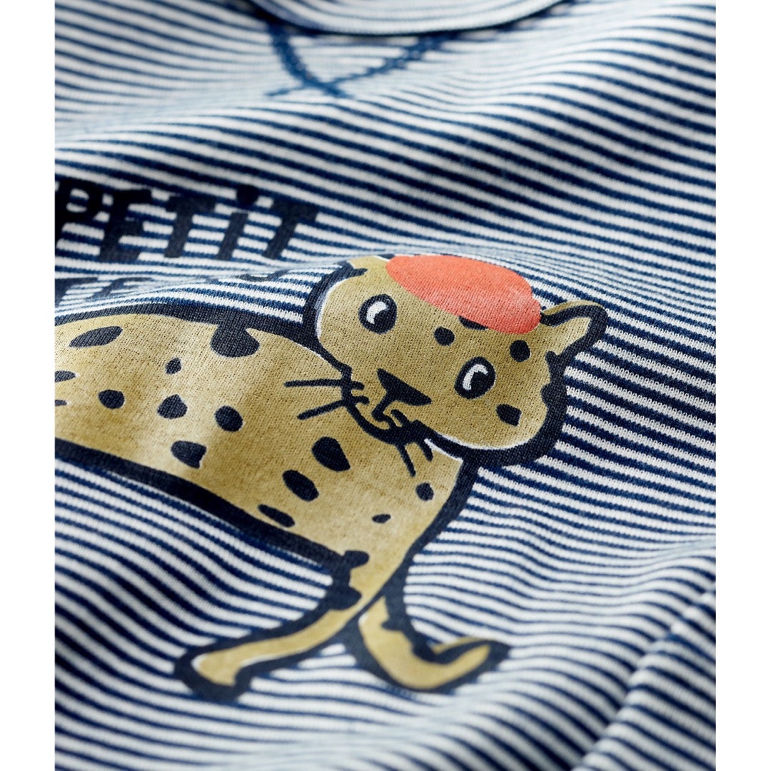 PETIT BATEAU(プチバトー)のプチバトー　ミラレプリント長袖Ｔシャツ　ボーダー　チーター　アニマル　ヒョウ キッズ/ベビー/マタニティのベビー服(~85cm)(トレーナー)の商品写真