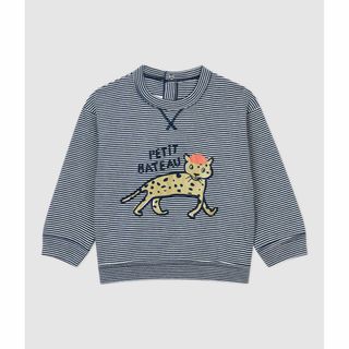 プチバトー(PETIT BATEAU)のプチバトー　ミラレプリント長袖Ｔシャツ　ボーダー　チーター　アニマル　ヒョウ(トレーナー)