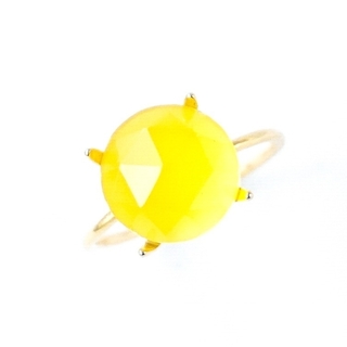 マンゴーカルセドニー SILVER925 フリーサイズ 指輪 リング ミモザ 黄(リング(指輪))