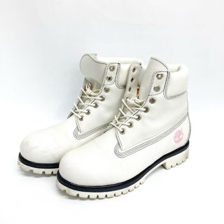 ティンバーランド(Timberland)の★Timberland ティンバーランド レザーブーツ ホワイト×ピンク size8(ブーツ)