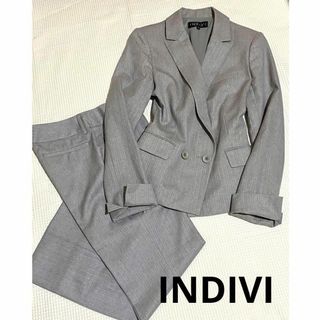 インディヴィ(INDIVI)の【美品】INDIVI インディヴィ　ジャケット&パンツ　セットアップ　グレー　M(スーツ)