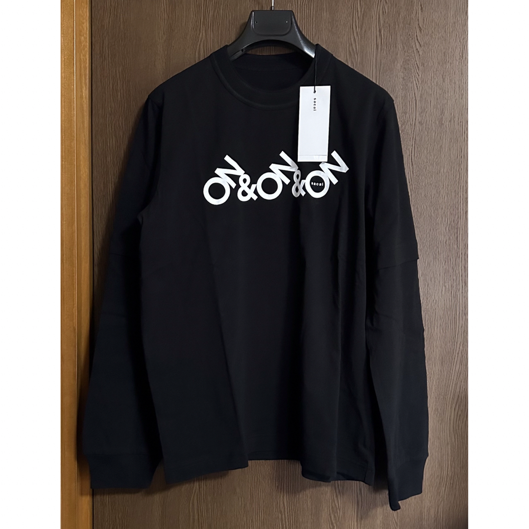 sacai(サカイ)の黒2新品 sacai ON & ON ロング Tシャツ ブラック サカイ メンズ メンズのトップス(スウェット)の商品写真