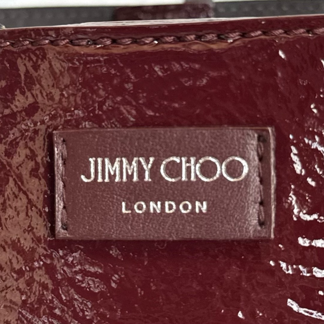 【未使用級】JIMMY CHOO NINE2FIVE ボルドー A4 TOTEロイヤルブランド