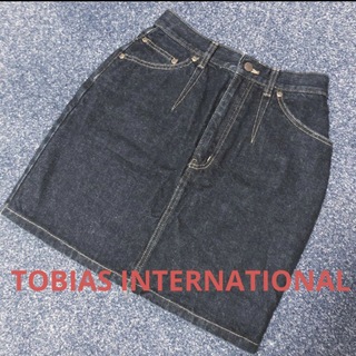 TOBIAS INTERNATIONAL デニムスカート　綿100% 日本製(ミニスカート)