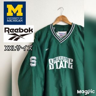 リーボック(Reebok)のミシガン 大学 Michigan カレッジ Reebok ナイロンプルオーバー(ナイロンジャケット)