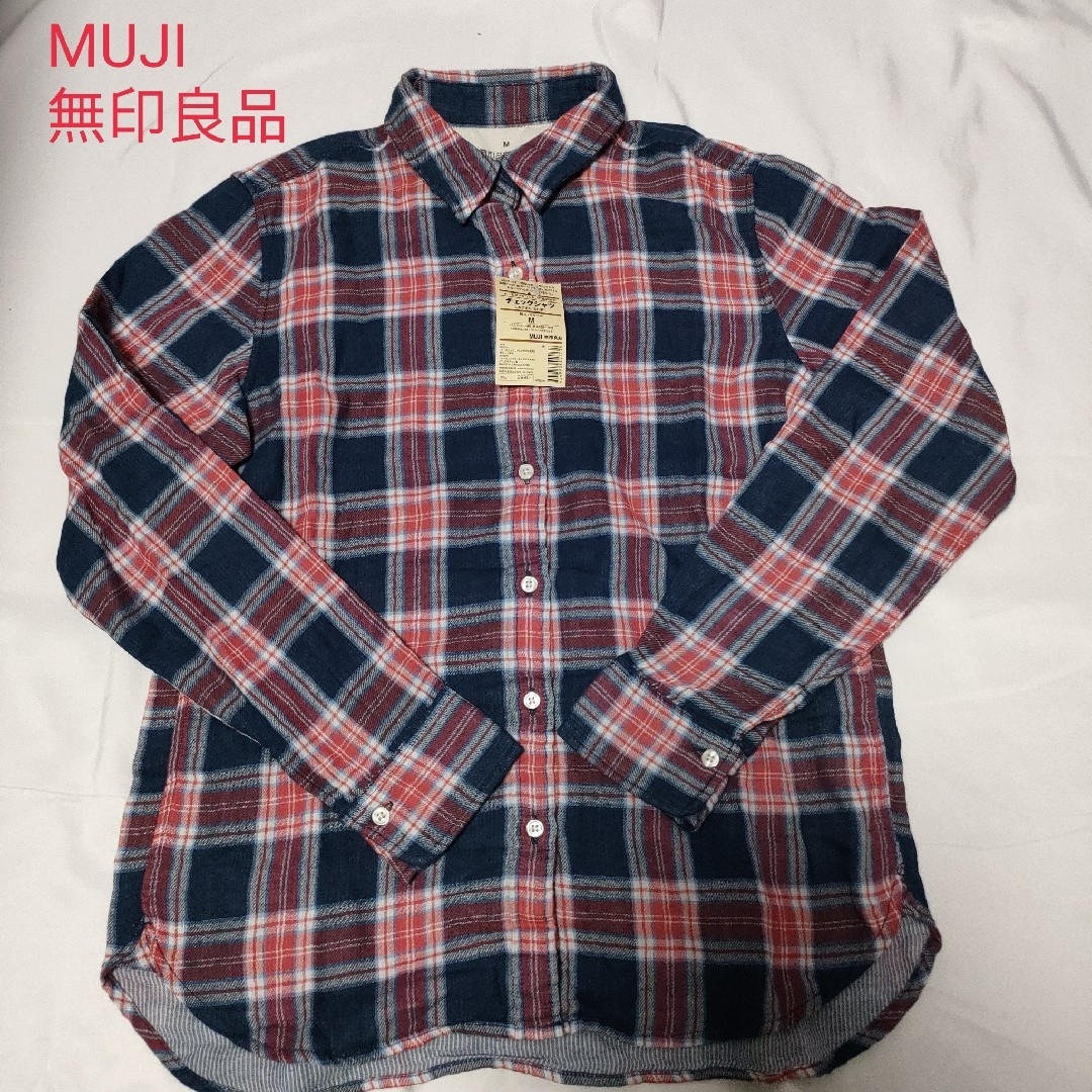 MUJI (無印良品)(ムジルシリョウヒン)の新品　MUJI 無印良品　オーガニックコットンシャツ　チェック レディースのトップス(シャツ/ブラウス(長袖/七分))の商品写真