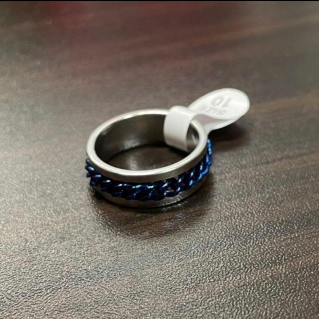 【R176】リング メンズ ブルー アクセサリー おしゃれ 指輪 20号 メンズのアクセサリー(リング(指輪))の商品写真