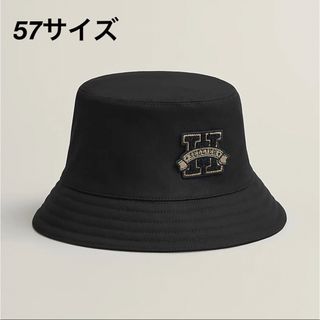 Hermes - 【美品】 エルメス バケットハット Hロゴ刺繍入り 56 HERMES