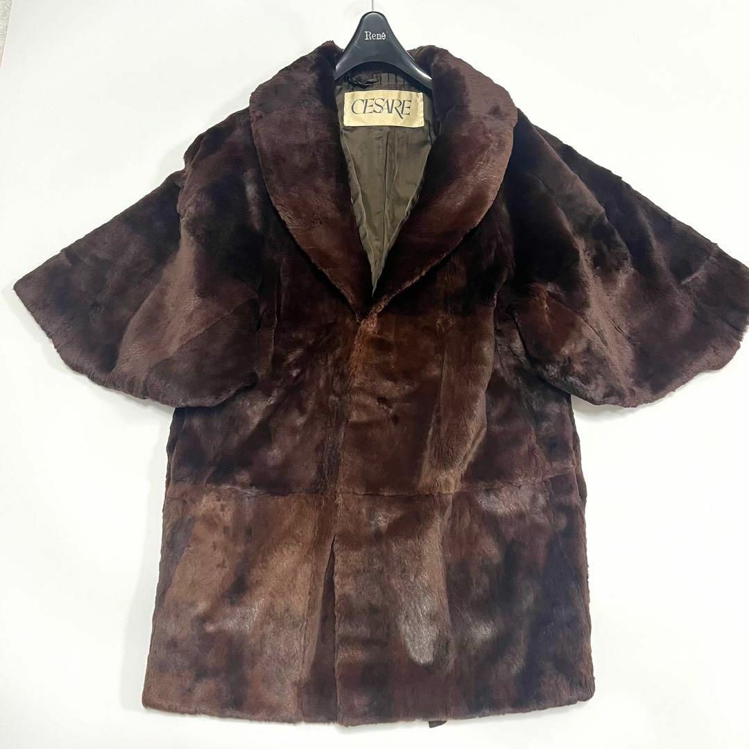 シェアードラビットファーコート/毛皮/着物用/和装/羽織り/ブラウン レディースのジャケット/アウター(毛皮/ファーコート)の商品写真