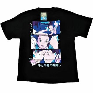 ジブリ(ジブリ)の千と千尋の神隠し　Tシャツ　XL　黒　ハク　千尋　アニメTシャツ　ムービーT *(Tシャツ/カットソー(半袖/袖なし))