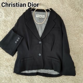 Christian Dior - Dior フラワー×千鳥柄 ニット ジャケット パーカー