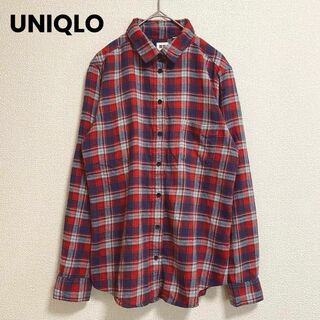 ユニクロ(UNIQLO)のst438 ユニクロ UNIQLO レディース チェックシャツ長袖シャツ ボタン(シャツ/ブラウス(長袖/七分))