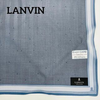 LANVIN - 未使用品 ★LANVIN★ ハンカチ メンズ ドット 綿100％ グレー
