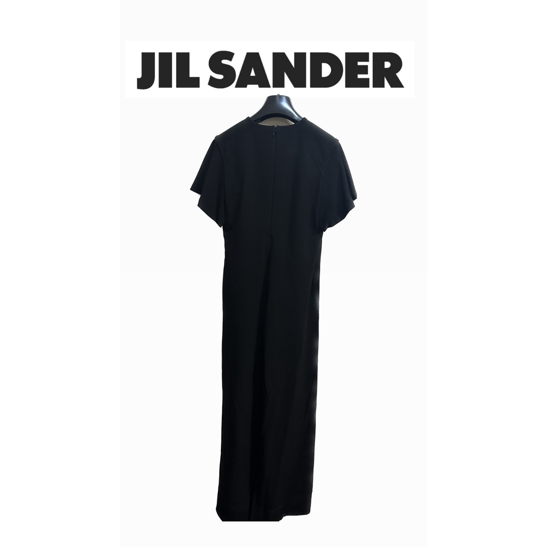 Jil Sander(ジルサンダー)のジルサンダー ロングワンピース 半袖 ブラック ドレス 新品 jilsander レディースのワンピース(ロングワンピース/マキシワンピース)の商品写真