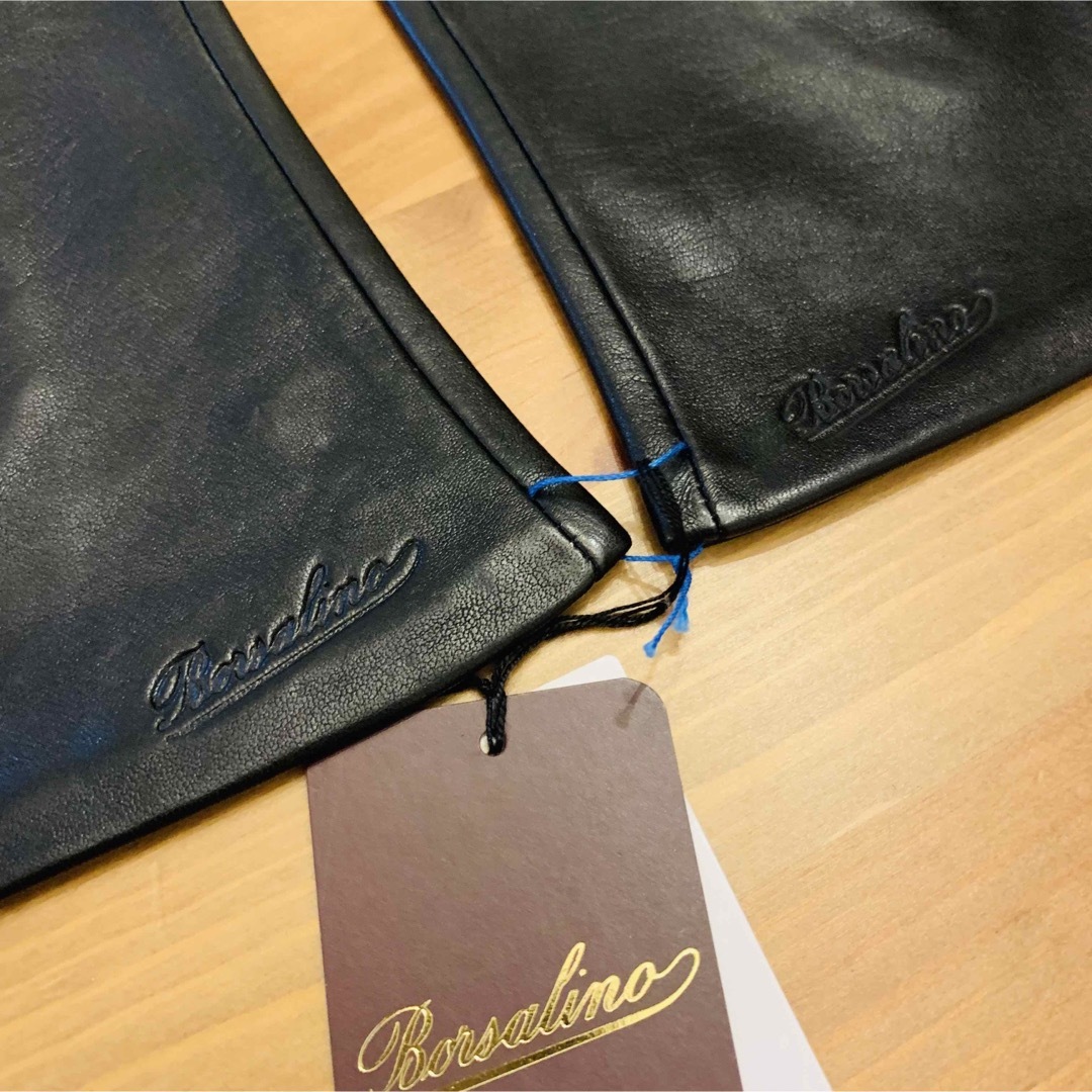 Borsalino(ボルサリーノ)のBorsalino(ボルサリーノ) レザー手袋　羊皮　ブラック レディースのファッション小物(手袋)の商品写真