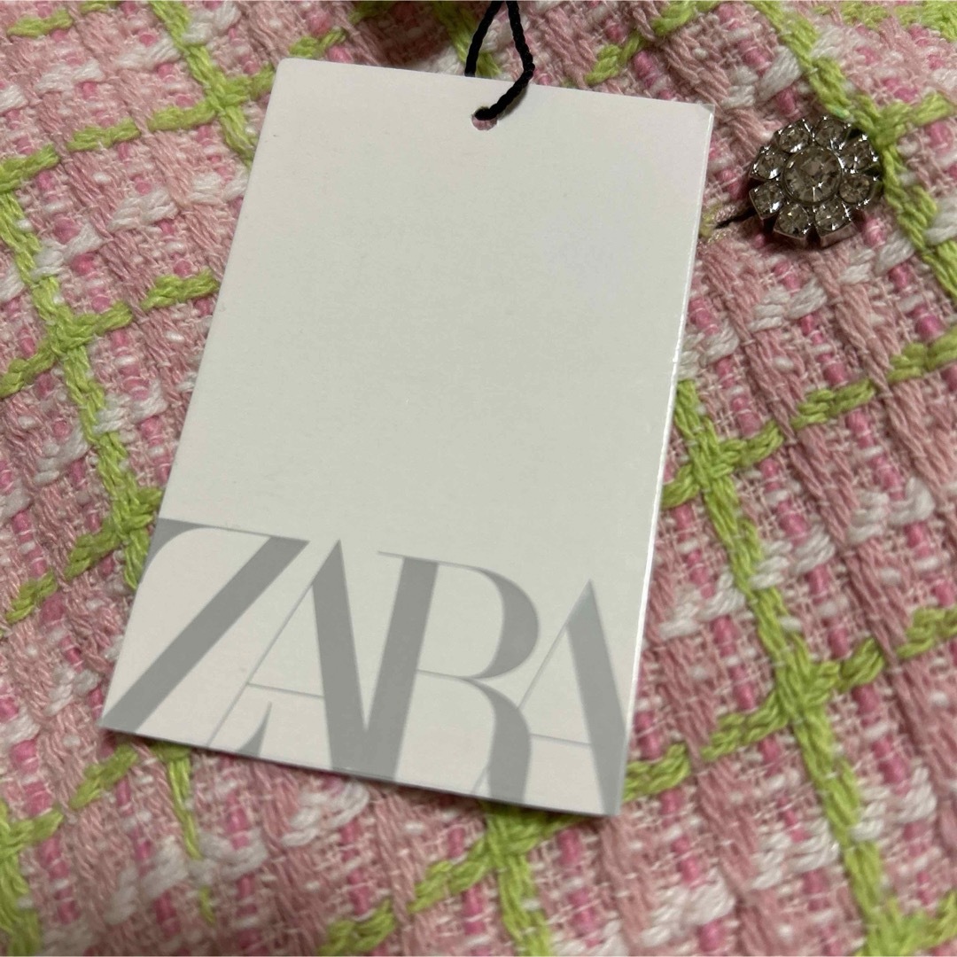 ZARA(ザラ)の【新品未使用】ZARA ザラ ツイード ベスト ジレ ビスチェ L レディースのトップス(ベスト/ジレ)の商品写真