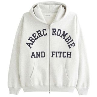 アバクロンビーアンドフィッチ(Abercrombie&Fitch)の新品アバクロンビー&フィッチ メンズ LOGOジップアップ パーカー Mサイズ(パーカー)